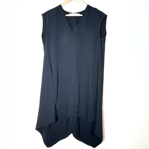 Rachel Roy black V-neck high low oversized shift dress size XS B133 - Picture 1 of 4
